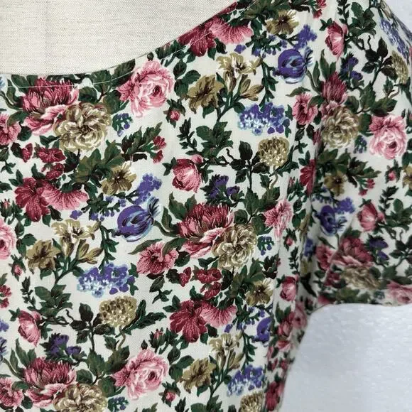 Vintage 90s Y2K All That Jazz Dress Midi Size 9/10 Floral Cottagecore Peasant - Picture 9 of 13